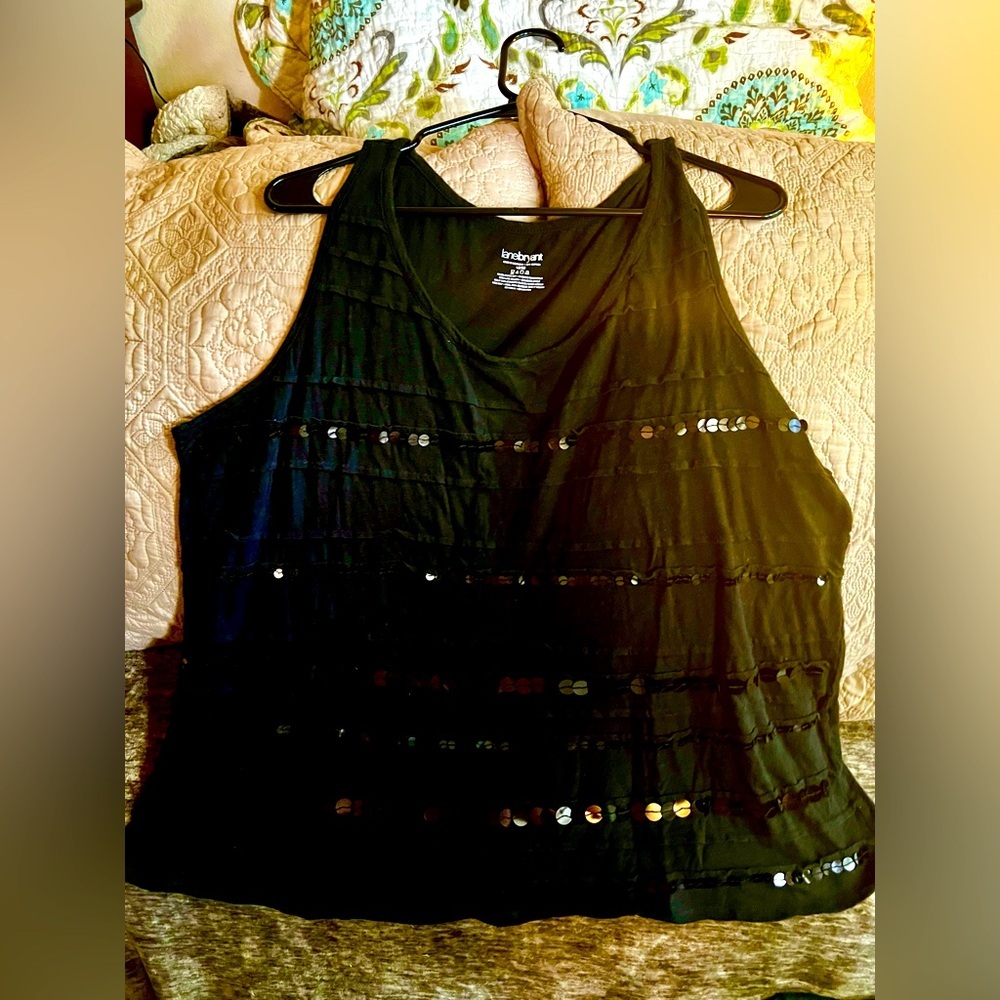 Lane Bryant- Black Sequenced Tank Sz 18/20